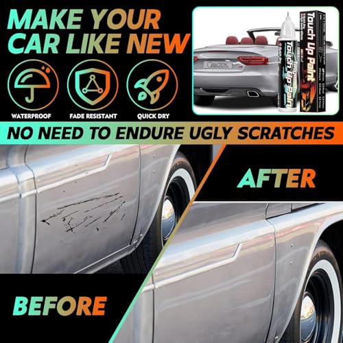 Silver Touch Up Paint for Cars, 2-in-1 Scratch Repair Pen, 0.68 fl oz - color: Sliver