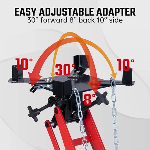800 lbs Adjustable Hydraulic Transmission Jack – Low Profile Telescoping Floor Lift with 360° Swivel Casters, Heavy-Duty Steel Construction
