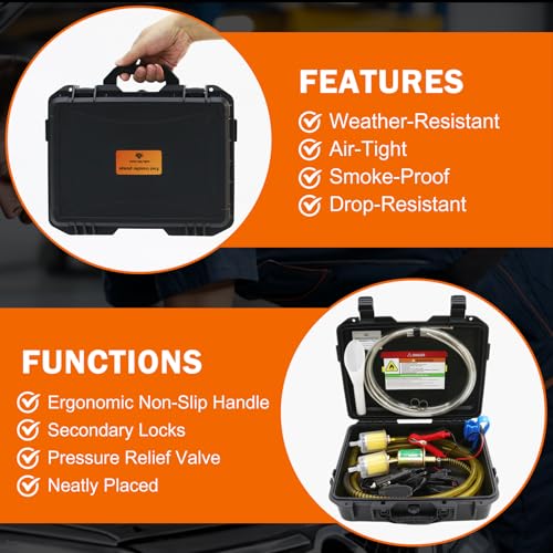 MILADO 12V Fuel Transfer Pump Set, Gasoline Transfer Pump Kit, Electric Fuel Pump with Case, 30 Gallons of Gas or Diesel Per Hour Inline Fuel Pump, Great for Vehicles, Boats, Carburetor, Lawn Mower