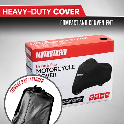 Motor Trend SportsFlex All Weather Waterproof Motorcycle Cover Breathable Durable Protection XL: 97" x 41" x 50" - size: Large: 97" x 41" x 50"
