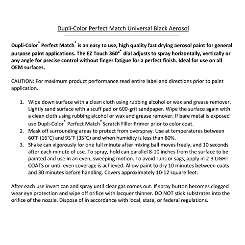 Dupli-Color EBUN01007 Perfect Match, Universal Black, 8 oz. - color: Universal Gloss Black, size: 8 Ounce (Pack of 1), style: Universal