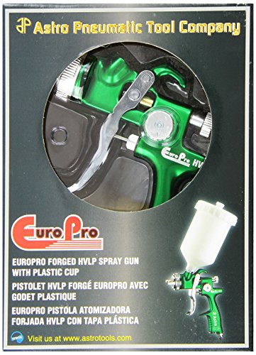 Astro Pneumatic Tool EUROHV103 EuroPro Forged HVLP Spray Gun with 1.3mm Nozzle and Plastic Cup - size: 1.3mm Tip Size
