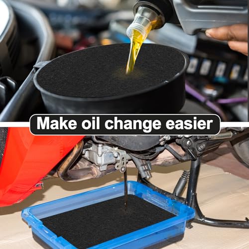 Oil Drain Splash Pad 6 Pcs 15 inch Diameter Oil Pan Splash Guard, Anti Splash Oil Drain Mat, No Splatter Oil Pad Fits Most Oil Drains - Round, Black - color: Round, size: 15"-6PCS