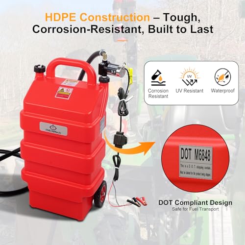 FMCNMech 16 Gallon Fuel Caddy with Electric Pump - color: 16 Gallon Tank For Gasoline Diesel Kerosene