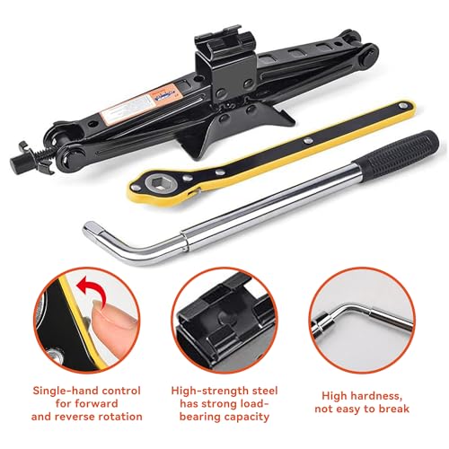 Car Jack,Car Jack and Stand Kit,Portable 2 Ton Scissor Jacks,Cars Accessories Auto Emergency Kits with Lug Wrench,Portable Tire Changing Kits for Cars, Truck, SUV