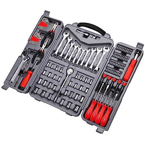 CARTMAN 123-Piece Socket Wrench Tool Set, Auto And Home Repair Kit Case Box - style: 123 PC