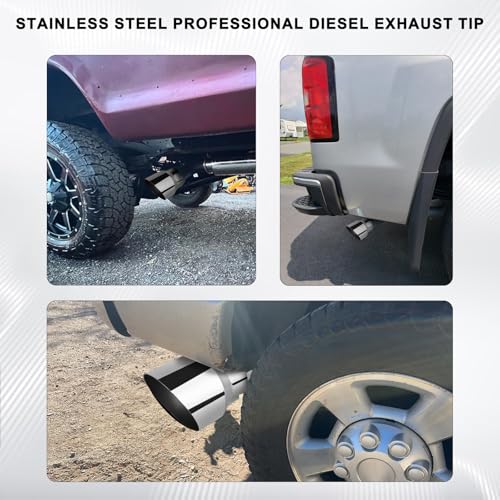 Mupera 3 Inch Inlet 4 Inch Outlet Exhaust Tip, 5" Long Silver Weld-On - size: 3" Inlet 4" Outlet 5" Length Silver