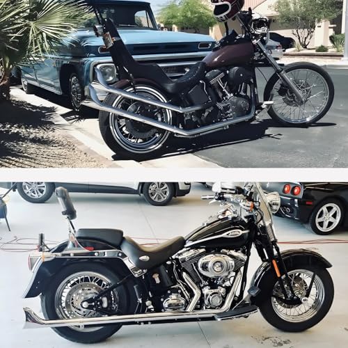 36" 1.875'' Fishtail Muffler for Motorcycle Exhaust 1.75'' Header Pipes