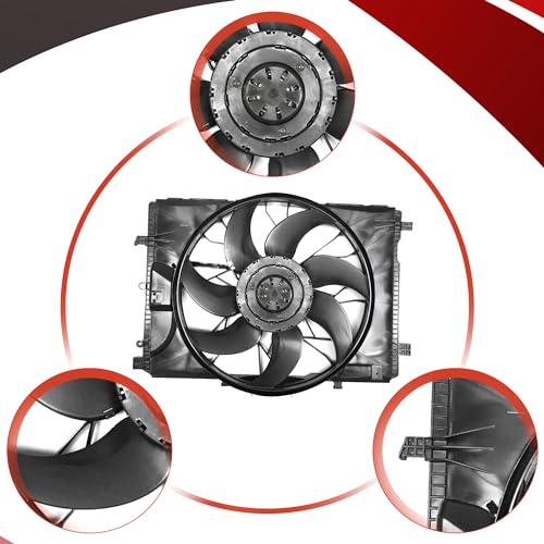 PartsFlow Radiator Cooling Fan Assembly Compatible with 2010-2015 Mercedes-Benz C300 For 2009-2014 Mercedes-Benz GLK350 621-373 - color: For Mercedes-Benz