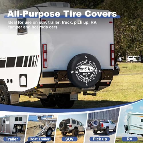 Explore Land Spare Tire Cover Fit Tire Diameters 30-33 inch, Compass - color: Compass, size: Fits Tire Diameters 30''-33''