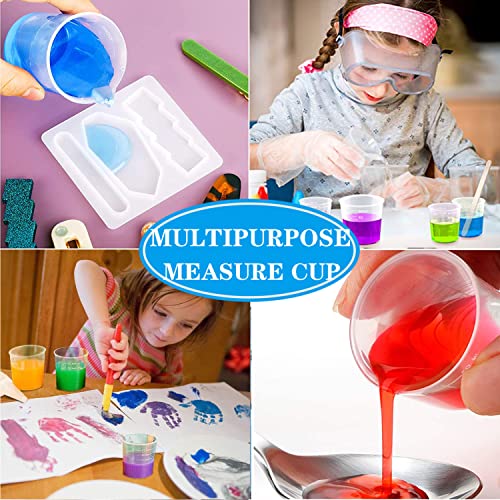 30ml Plastic Liquid Measuring Cups - Mini Clear Kitchen Medicine Cups Transparent Labs Graduated Beakers Baking Cooking Home Lab Measure Tool (5 Packs,1oz,Transparent) - color: 5 Pcs