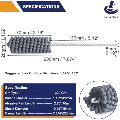 Garhgi 1.102"(28mm) Cylinder Hone Tool with 320 Grit SC Ball - size: 1.102"(28mm), style: 320 Grit