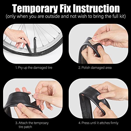 Bike Tire Repair Kit - Bycicle Inner Tube Puncture Patch Kits with 32PCS Vulcanizing Patches,Metal Rasp, for Motorcycle BMX Cycling MTB Road Mountain Bicycle