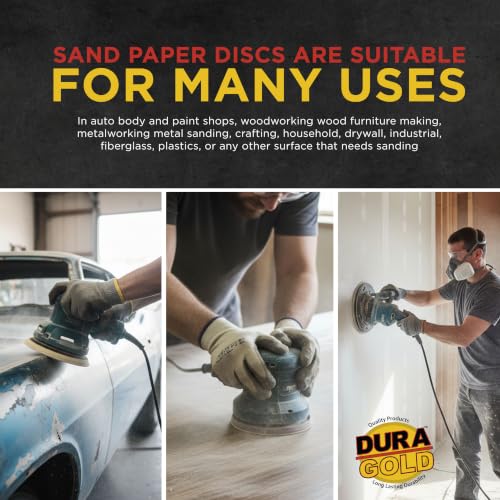 Dura-Gold 6" Green Film PSA Sanding Discs, Grits 80, 120, 220, 320, 400 - size: Variety Pack - 80, 120, 220, 320, 400-Grit