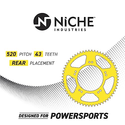 NICHE Drive Sprocket Chain Combo for Kawasaki KLR650 Front 15 Rear 43 Tooth 520NZ Standard 106 Links - size: Standard Chain