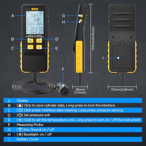 AUTOOL Digital Compression Tester Engine Compression Gauge 0-426PSI Petrol
