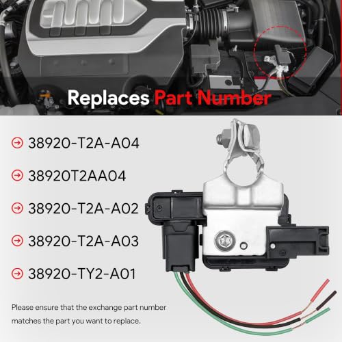Car Battery Sensor Battery Terminal with Pigtail Connector Compatible with Honda Accord 2013-2017 for RLX 2014-2020 Replaces# 38920T2AA04 38920-T2A-A02 38920-T2A-A03 38920-TY2-A01 38920-T2A-A04