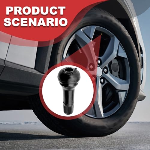 100PCS Car TR413 Tire Valve Stems, for 0.453 Inch Rim Holes, Black Standard Length Replacement Tool, Anti-Rust Snap-in Automotive Tyre Stem Replacement, Universal for RV, SUV, Truck