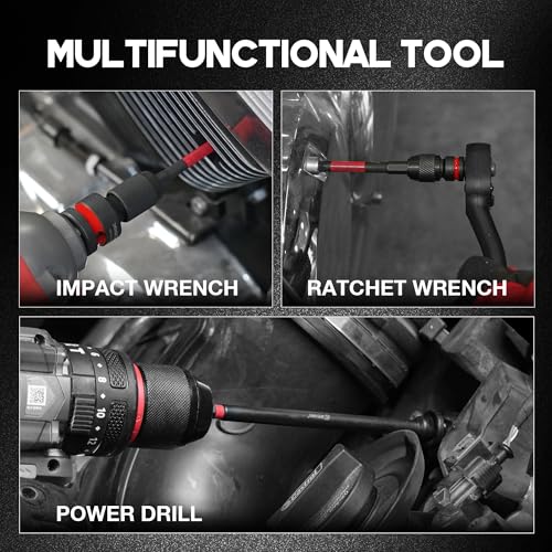 EZARC 21PCS Impact Socket Adapter Set with Swivel Joints and Couplers