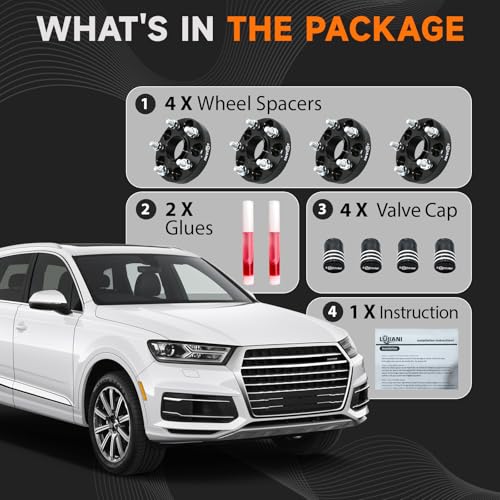 4 Pack 5x114.3mm Wheel Spacers for 1998-2024 RAV4 Sienna Camry, 1" Thick Forged Hubcentric Tire Spacer, M12x1.5 Thread Studs & 60.1mm Centric Bore, 5x4.5 Hub Centric Wheel Adapters