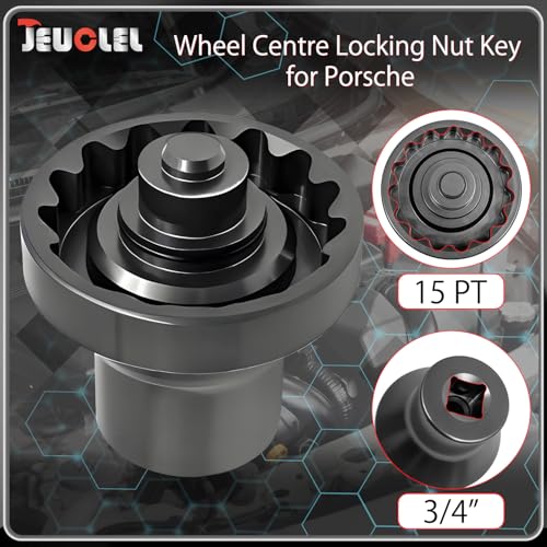 15PT 3/4" Drive Wheel Centre Locking Nut Key for Porsche Series - color: Centre Lock Nut Socket for Porsche Cayman