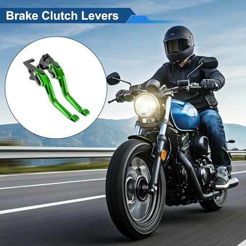 Short Brake Clutch Levers for Kawasaki Z400 2019-2023 Green 1Pair - color: Green