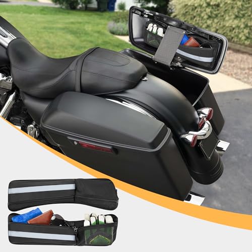 Rexmica 2pcs Hard Saddlebag Lid Organizer Fit for Harley Davidson 1993-2022