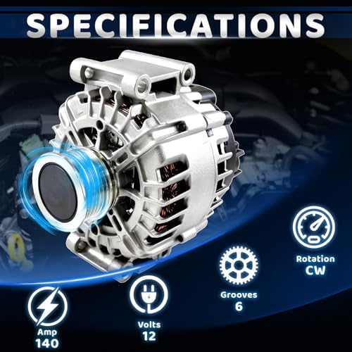 WorldCraft 12V 140A Alternator for Fit 15-18 Audi Q3 2.0L, Replace TG14C056 - size: TG14C056