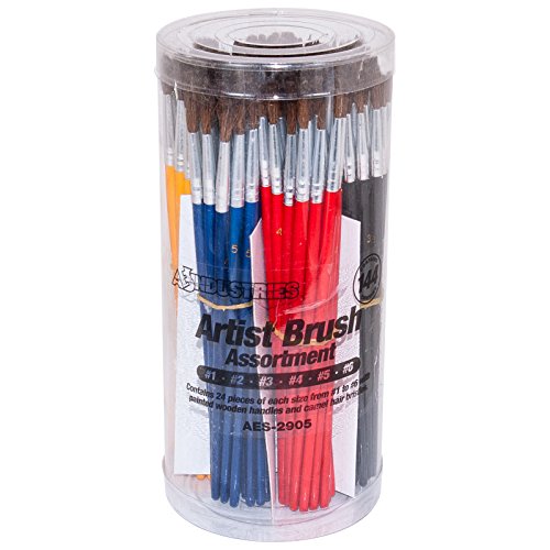 AES Industries 2905 Artist Brush Assmt. Asst.Brush Display- 144 Pieces