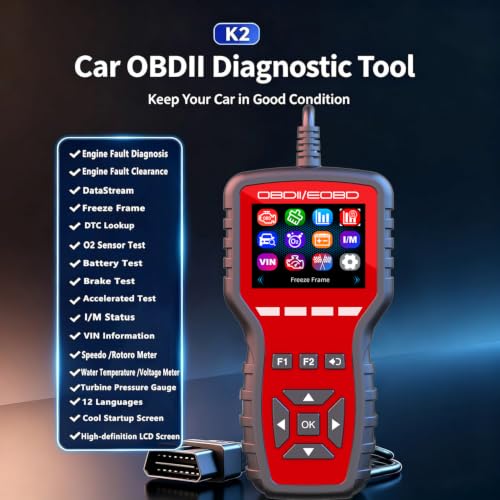 OBD2 Scanner Automotive 2-in-1 Diagnostic Scan Tool for Cars with Battery Tester,Car Code Reader, Read & Clear Engine Fault Codes,Works with 2008+ OBDII Protocol Vehicles