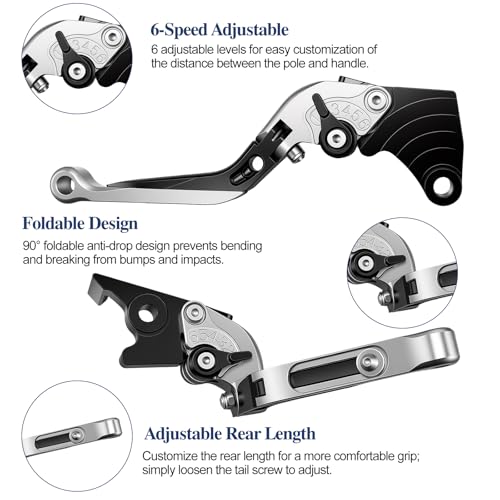 Brake Clutch Lever for Z500 Ninja500, Adjustable Levers(Titanium) - color: Titanium)