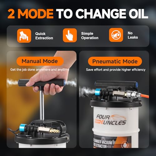 FOUR UNCLES 6.5L Pneumatic/Manual Oil Extractor Pump - size: 6.5L Manual/Pneumatic