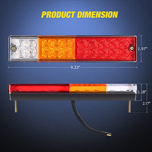 Nilight Trailer Tail Light Bar Brake Running Turn Signals Reverse Lights - color: 2Pcs 20LED Trailer Tail Light