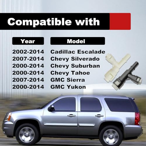 Pleoos 2PCS Car Heater Inlet Hose Fitting 15055343 Heater Inlet Hose Connector Tee Compatible with 00-14 GMC Yukon Sierra Chevy Tahoe Suburban Cadillac Escalade (Black & White)
