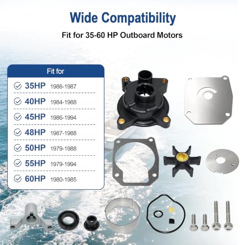 MARKGOO Water Pump Repair Kit 439077 Fits Johnson Evinrude 35-60HP Outboard - color: 439077 fits 35-60HP