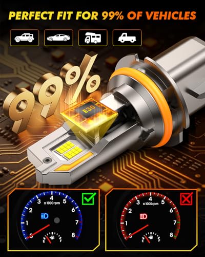 Termitor 9004 HB1 Bulbs Hi/Low Beam, 50,000LM 6500K White Brightness, True 1:1 Halogen Size, 85000+ Hours Lifespan, 3 Min Plug-N-Play 9004 Fog Lights with Cooling Fan, Pack of 2 - color: 9004-HB1