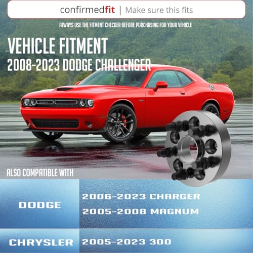 Wheel Accessories Parts 2 Pcs Hub Centric Wheel Spacers Adapters 5 on 115mm 5x115mm 1.00 Inch Thick 71.5mm Hub M14x1.5 14x1.5 Thread Stud Fits Chrysler 300 | Dodge Challenger Charger Magnum - size: 1.00" Thick, style: 2 Pack