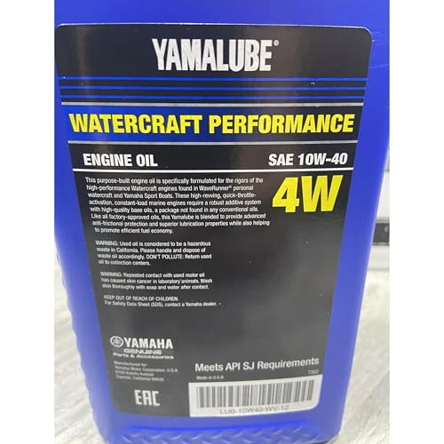 Yamaha Yamalube 10W-40 Mineral 4W WaterCraft Hi-Performance Engine Oil- 1 Quart, #LUB-10W40-WV-12 - size: 1 Quart