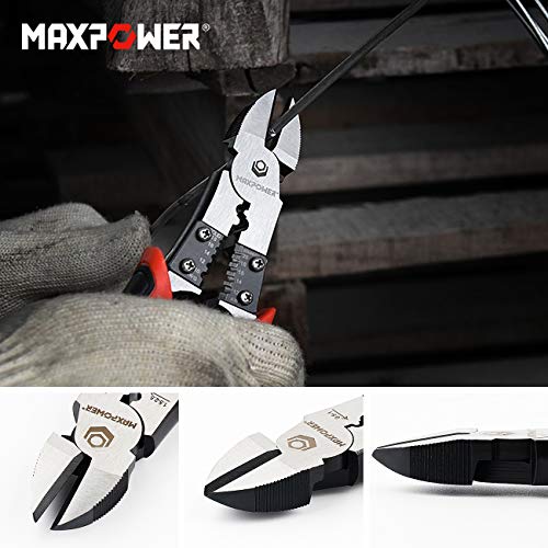 MAXPOWER Multi 3-Pc Pliers Set – 8" Long Nose, Linesman & Side Cutter