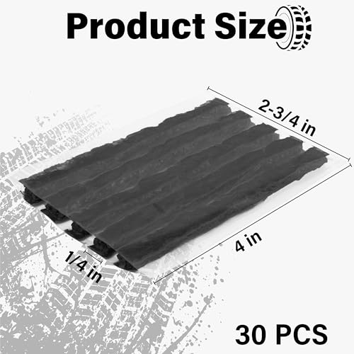 Sixzoo 30 PCS Tire Plugs Heavy Duty, 4" x 0.24" Tire Repair Plugs (Black) - color: black, size: 4"