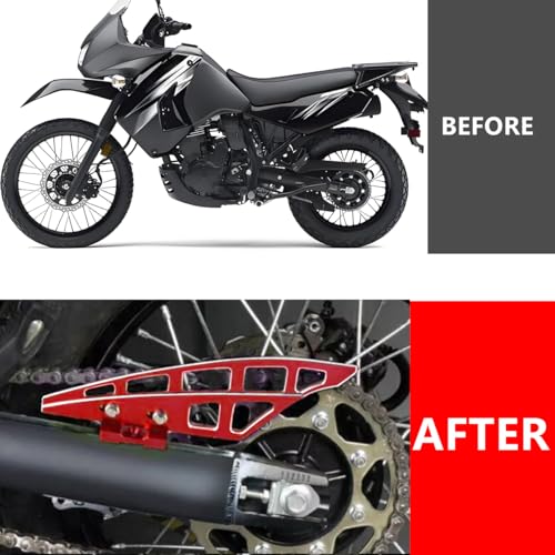KLR650 Rear Chain Guard Cover Protector Motorcycle Lower Chain Cover Aluminum Compatible with KLR 650 2008-2018 (Red) - color: 132 red