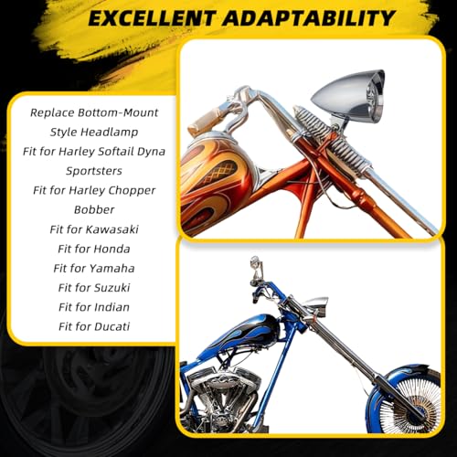 4.5" Motorcycle Headlight Led Headlamp Assembly Visor High Low Beam Bright for Harley Softail Dyna Sportsters Indian Ducati Chooper Bobber