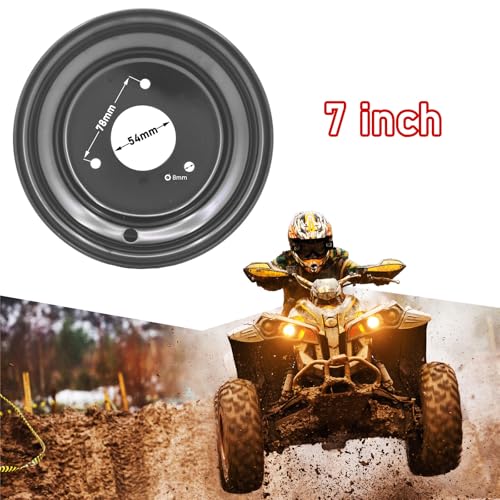 7" Wheel Rim with 3 Holes Fits for Most of 110-125cc Go-Kart, ATV, Taotao 16x8-7 Tire(Black) - size: 7" wheel rim