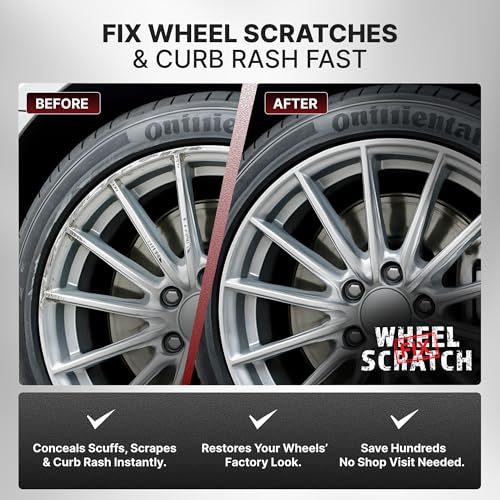 Wheel Scratch Fix® Light Silver Rim Touch Up Paint Wheel Scratch Repair Kit - color: Silver - Light - Kit