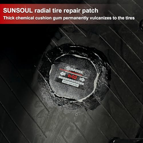 SUNSOUL 10Pcs Bias Tire Patch, 3.75" x 3.75" Heavy Duty Tire Repair Patches - color: 3.75"×3.75"