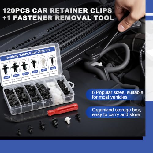 120PCS Car Clips Kit, 6 Popular Sizes, Fits Most Vehicles