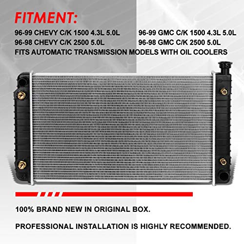 Auto Dynasty 1790 Radiator for 96-99 Chevy GMC C/K 1500 2500 4.3L 5.0L AT - color: 96-99 C/K 4.3L 5.0L AT