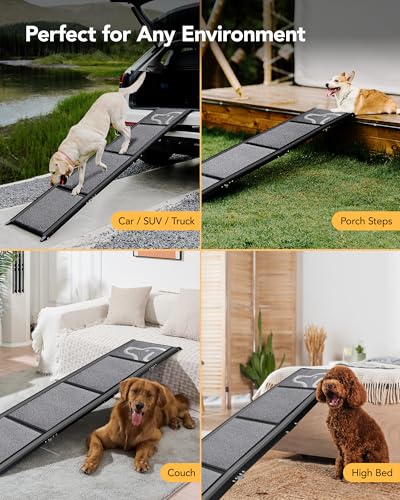 PetThem Dog Ramp for Car, 71" L × 19.7" W, Extra-Long Extra-Wide Foldable - size: Upgraded 71'' L x 19.7" W