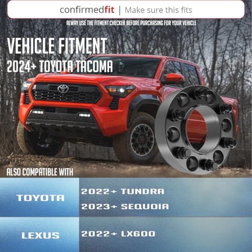 Wheel Accessories Parts 2 Pcs Wheel Spacers Adapters 6x5.5 6x139.7mm 2.00 Inch Thick 95.05mm Hub M14x1.5 14x1.5 Thread Stud Fits Toyota Tacoma Tundra 4-Runner Land Cruiser - size: 2" (2 Pack), style: 22+ Tundra 25+ Tacoma (Hub Cebtric)