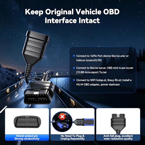 MUCAR 632 AI Bidirectional Scan Tool + Universal 16 Pin Male to Female OBD2 Extension Cable